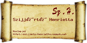 Szijjártó Henrietta névjegykártya